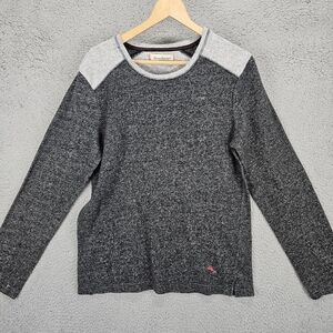 Tommy Bahama Mens Sweater Size XL Dark Gray Shirt Long Sleeve